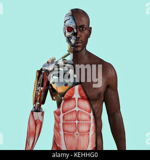 Cutaway von Cyborg Stockfoto