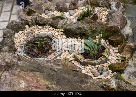 Garten Ideen für Ihren eigenen Stein Zen Garten Stockfoto