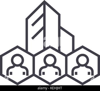 Richtlinien des Unternehmens, Business System vektor Symbol Leitung, Zeichen, Abbildung auf Hintergrund, editierbare Anschläge Stock Vektor