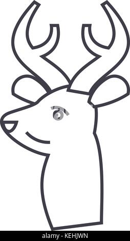 Rotwild illustration Vektor Symbol Leitung, Zeichen, Abbildung auf Hintergrund, editierbare Anschläge Stock Vektor