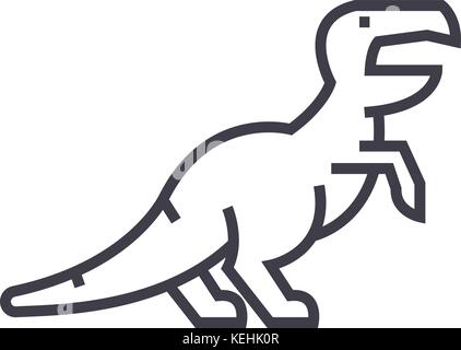 Dinosaurier, raptor, tyrannosaurus Vektor Symbol Leitung, Zeichen, Abbildung auf Hintergrund, editierbare Anschläge Stock Vektor