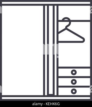 Ankleidezimmer vektor Symbol Leitung, Zeichen, Abbildung auf Hintergrund, editierbare Anschläge Stock Vektor
