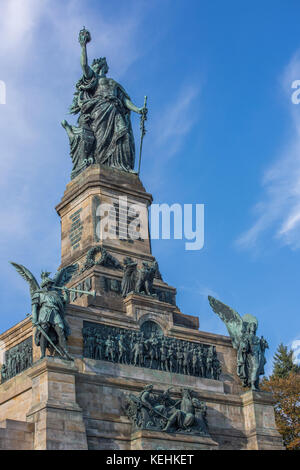 Rüdesheim am Rhein, Weinbaustadt in Deutschland, Niederwald-Denkmal Stockfoto