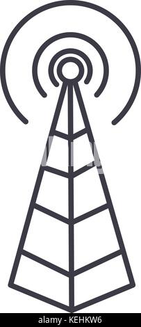 Frequenz, Antenne, Radio tower Vektor Symbol Leitung, Zeichen, Abbildung auf Hintergrund, editierbare Anschläge Stock Vektor