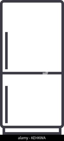 Kühlschrank, refridgirator Vektor Symbol Leitung, Zeichen, Abbildung auf Hintergrund, editierbare Anschläge Stock Vektor