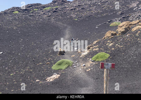 Wandern in der Nähe des Rifugio citelly, Ätna, sicilly Stockfoto