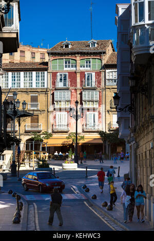 Traditionelle Architektur in der Stadt Haro in der Provinz La Rioja im Norden Spaniens Stockfoto