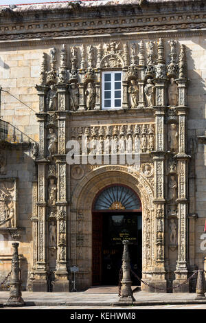 Parador Hostal de Los Reyes Catolicos Hotel in Santiago de Compostela, Galicien, Spanien Stockfoto