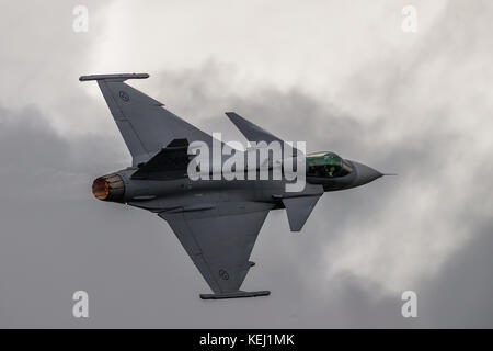 Die SAAB JAS 39 Gripen ist eine schwedische gebaut multirole Fighter. im Service mit dem schwedischen, Ungarisch, Thailändisch, Südafrika und der tschechischen Luftstreitkräfte. Stockfoto