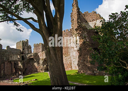 Laugharne schloss, carmarthenshire, Großbritannien Stockfoto