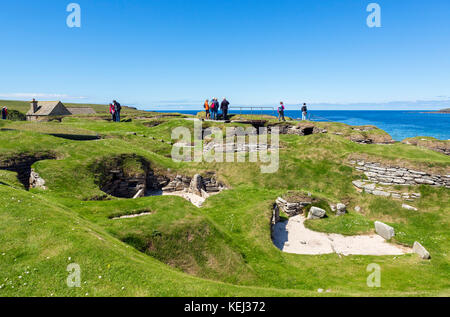 Die jungsteinzeitliche Siedlung von Skara Brae, Festland, Orkney, Orkney Inseln, Schottland, Großbritannien Stockfoto