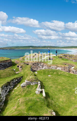 Neolithische Siedlung Skara Brae, Festland, Orkney, Schottland Stockfoto