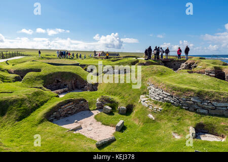 Neolithische Siedlung Skara Brae, Festland, Orkney, Schottland Stockfoto