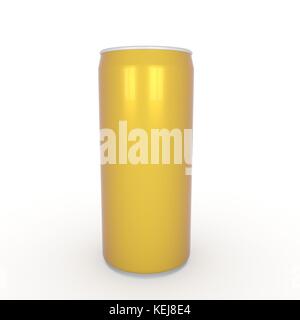 Aluminium Gelb kann auf isolierten Weißen in 3D-Rendering Stockfoto