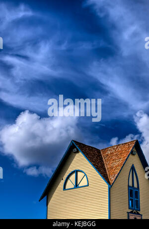 Hütten und Häuser aus Holz gebaut in Malta Stockfoto