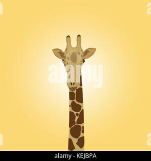 Kopf einer Giraffe auf gelbem Hintergrund Stock Vektor