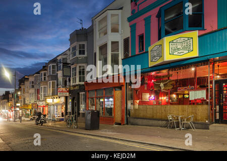 Abend in Brighton City Centre, East Sussex, England. Stockfoto