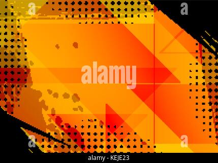 Orange grunge Hintergrund und Textur. Vector Illustration mit Rasterpunkte Stock Vektor
