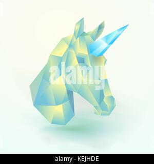 Polygonale Einhorn Kopf Abbildung. Einhorn Kopf poly Niedrige vektor design. Vector Illustration Stock Vektor