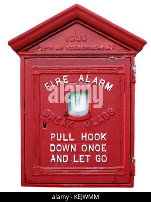 Isolierte vintage san francisco fire Alarm". Stockfoto