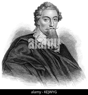 1853 der Gravur des Dramatikers und Dichters Francis Beaumont (1584-1616). Stockfoto