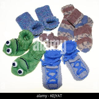 Kinder, Baby Socken, Strümpfe, gestrickt, gemischt Stockfoto