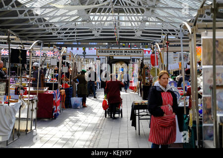 Greenwhich Markt, SE10, London, Vereinigtes Königreich Stockfoto