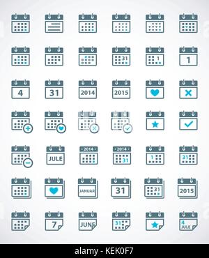 Der Kalender Symbole. vector eps Abbildung 8. Stock Vektor