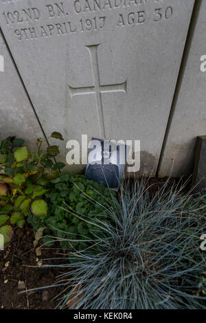 Sergeant Vogel Foto. Große Krieg Schlacht bei Vimy Ridge, Frankreich. Commonwealth Gräber, historische Überreste, Gedächtnis und Interpretation Centre. Stockfoto