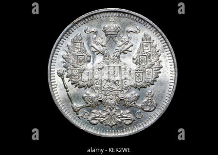 Russland 20 Kopeken Münze von 1913 Stockfoto