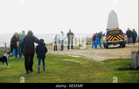 Portland, Dorset, Großbritannien. 21 Okt, 2017. de Wetter. Die Küstenwache Agentur watch at Portland Bill hält, als Sturm 'Brian' zerschlägt Dorset Credit: stuart Hartmut Ost/alamy leben Nachrichten Stockfoto