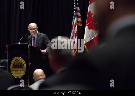 Philadelphia, USA. 21 Okt, 2017. US Attorney General liefert seine Äußerungen über das Projekt sicheren Nachbarschaften in den großen Städten Chiefs Association Fall Meeting, bei dem Pennsylvania Convention Center im Zentrum der Stadt Philadelphia, PA, am 21. Oktober 2017. Das Justizministerium kündigte an Sitzungen zurück, der Internationalen Vereinigung der Polizeichefs der Konvention, am Montag Credit: Bastiaan Slabbers/Alamy Live-Nachrichten zu adressieren Stockfoto