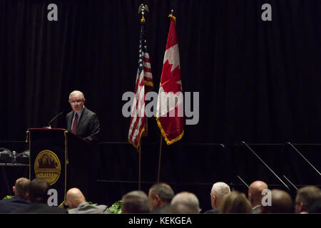 Philadelphia, USA. 21 Okt, 2017. US Attorney General liefert seine Äußerungen über das Projekt sicheren Nachbarschaften in den großen Städten Chiefs Association Fall Meeting, bei dem Pennsylvania Convention Center im Zentrum der Stadt Philadelphia, PA, am 21. Oktober 2017. Das Justizministerium kündigte an Sitzungen zurück, der Internationalen Vereinigung der Polizeichefs der Konvention, am Montag Credit: Bastiaan Slabbers/Alamy Live-Nachrichten zu adressieren Stockfoto