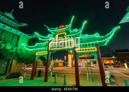 Los Angeles, 19.Oktober: Nachtansicht der Chinatown, Central Plaza am 19.Oktober, Los Angeles, California, United States Stockfoto