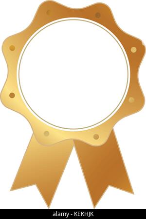 Die isolierte vector Farbe gold award Medal ribbon Abzeichen Stock Vektor