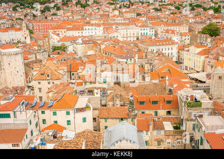 Luftaufnahme der Altstadt in Split, Kroatien. Stockfoto