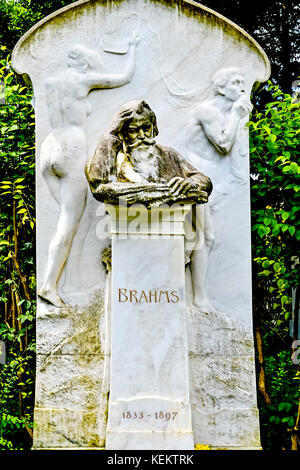 Wien (Österreich), Zentralfriedhof, Wien, Zentralfriedhof - Ergreifen sie Johannes Brahms Stockfoto