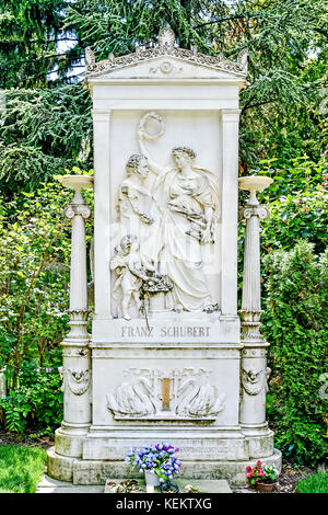 Wien (Österreich), Zentralfriedhof, Wien, Zentralfriedhof - Ergreifen von Franz Schubert. Stockfoto