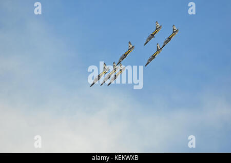 Sion, Schweiz - 15 September: Breitling L-39 Albatross in der Breitling Air Show: 15. September 2017 in Sion, Schweiz Stockfoto