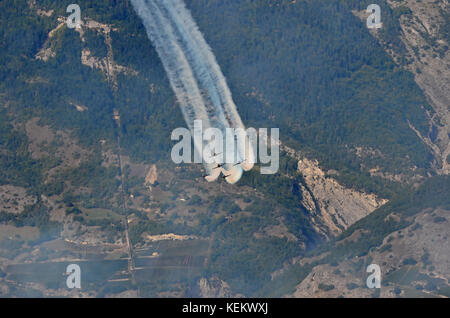 Sion, Schweiz - 15 September: Breitling L-39 Albatross in der Ausbildung in der Breitling Air Show: 15. September 2017 in Sion, Schweiz Stockfoto