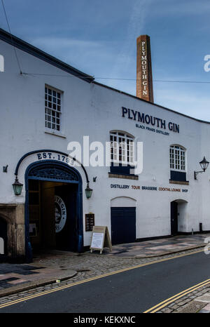 Plymouth Gin Destillerie, die Barbican, Plymouth, Devon, England, Großbritannien Stockfoto