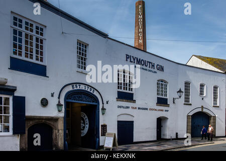 Plymouth Gin Destillerie, die Barbican, Plymouth, Devon, England, Großbritannien Stockfoto