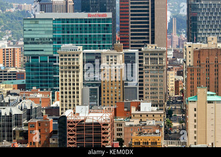 Architektur in der Innenstadt von Pittsburgh, Pennsylvania, United States Stockfoto