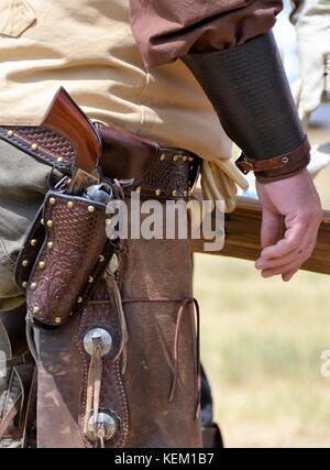 Western Holster mit Six Shooter Revolver Stockfoto