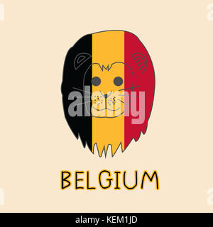 Farbe Imitation von Belgien Fahne mit Löwe, nationalen Tier Stockfoto