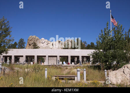 Besucher Center und Plaza am Mt. Rushmore National Memorial Stockfoto