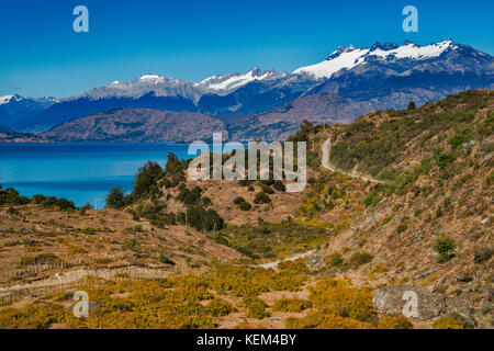 Cordon Contreras massiv in die Laguna San Rafael Nationalpark, der Lago General Carrera, Blick von der Carretera Austral Highway, Patagonien, Chile Stockfoto