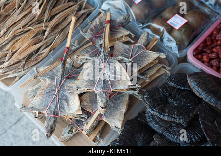 20.10.2017, Singapur, Republik Singapur, Asien - eine traditionelle chinesische Medizin Shop verkauft alle Arten von getrockneten Pflanzen, Kräuter, Früchte und Tiere. Stockfoto