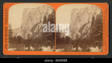 Tu tock Ah Nu lah (El Capitan), 3.300 m hoch, Yosemite Valley, Mariposa County, von Lawrence & Houseworth Stockfoto