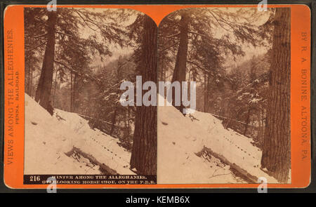 Winter unter der Alleghenies, mit Blick auf Hufeisen, P. R. R, von R. A. Bonine Stockfoto